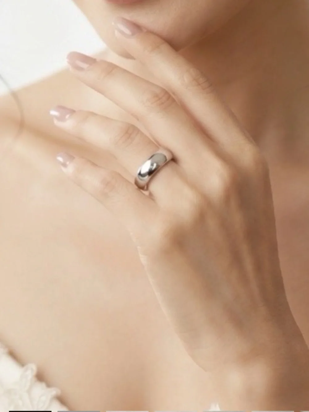 Stainless Steel Wide Dome Ring Tarnish Resistant Hypoallergenic Minimalist 6mm